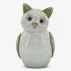 Ugle ole keramik grøn H.22 cm