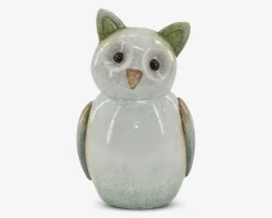 Ugle ole keramik grøn H.22 cm