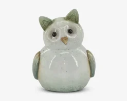 Ugle ole keramik grøn H.15,5 cm