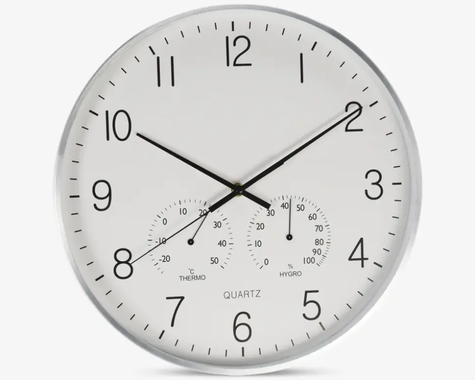 Ur aluminum sølv Ø.38 cm