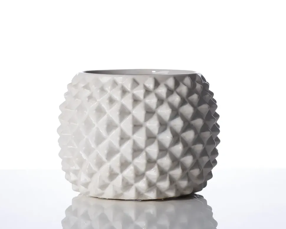 Urtepotteskjuler Ananas hvid H.13xØ.17 cm