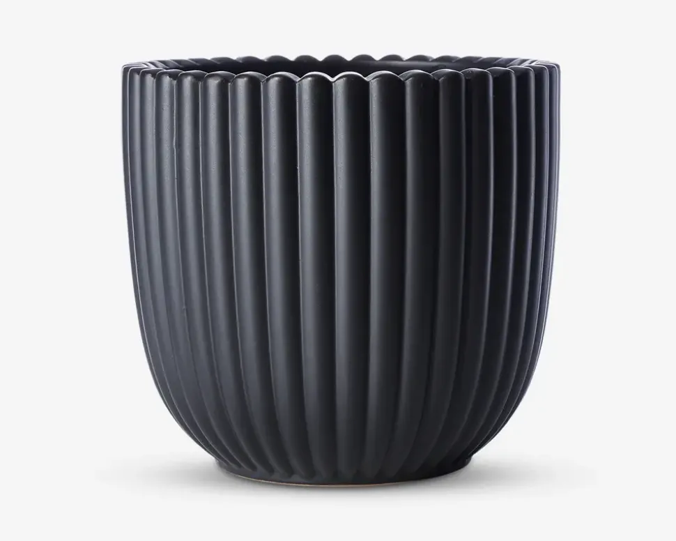 Urtepotteskjuler Nobel mat sort 17x18 cm