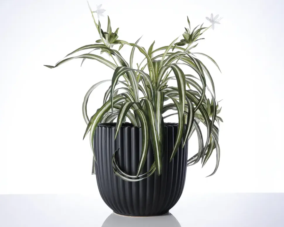 Urtepotteskjuler Nobel mat sort 17x18 cm