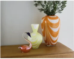 Vase Hjerteform Gul H.23,5 cm