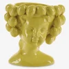 Vase Med Ansigt Lemon Gul H.20 cm