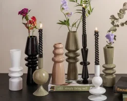 Vase sparkle cone glas sort H.25 cm