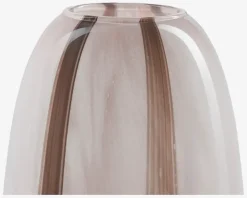 Vase Stribet Rosa/Brun H.20 cm