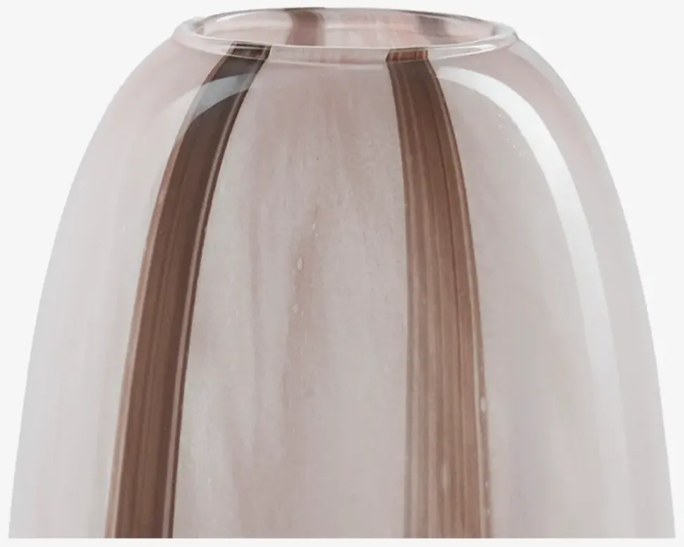 Vase Stribet Rosa/Brun H.20 cm