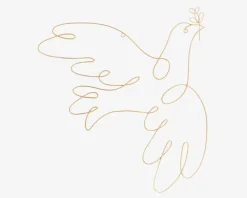 Vægdekoration fugle guld H.52 cm