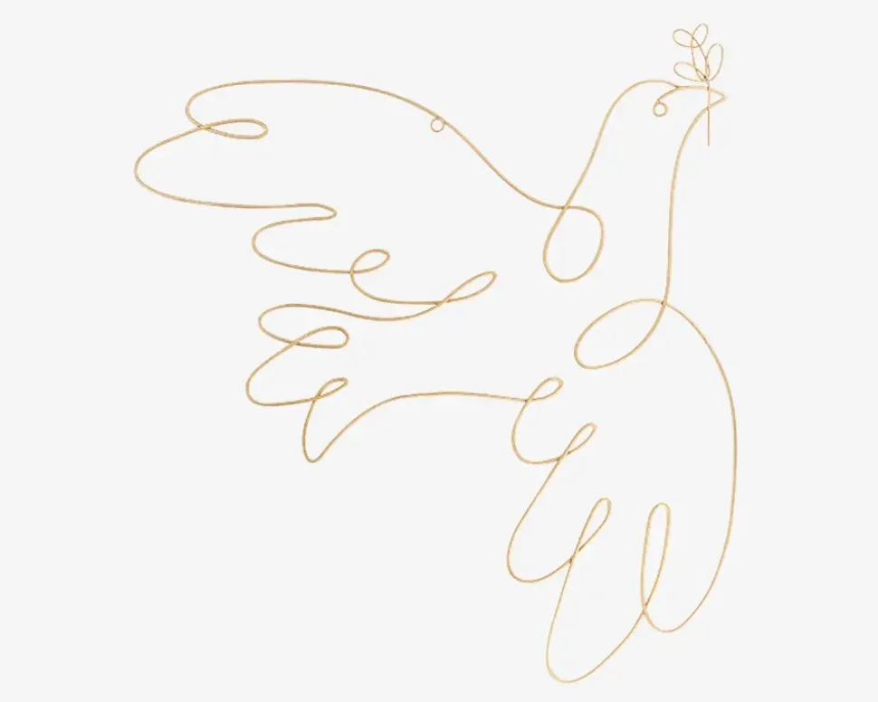 Vægdekoration fugle guld H.52 cm