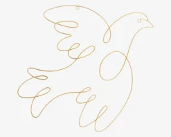 Vægdekoration fugle guld H.44 cm