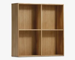 Væghængt bogreol olieret eg