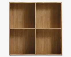 Væghængt bogreol olieret eg