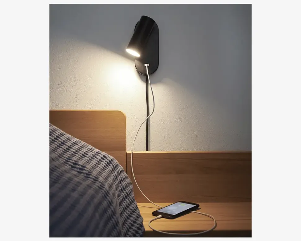 Væglampe Ego Sort USB