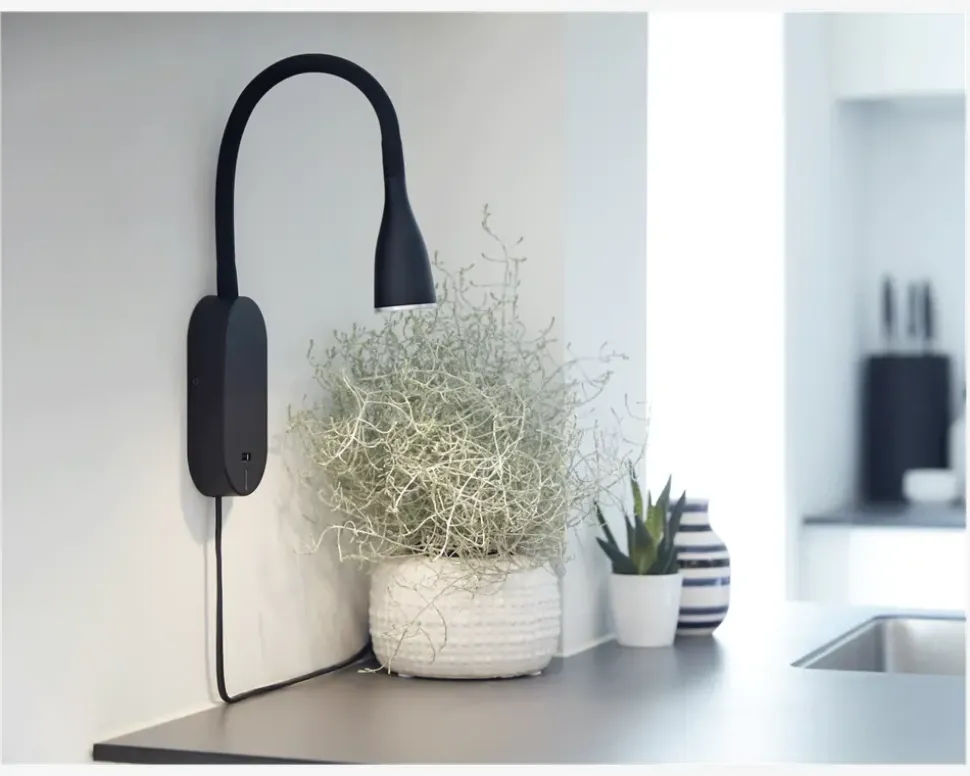 Væglampe Eye USB LED Sort