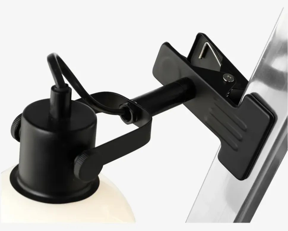 Væglampe Glow sort/opal klemme Ø.15 cm