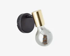 Væglampe Kerry Sort/Messing