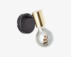 Væglampe Kerry Sort/Messing