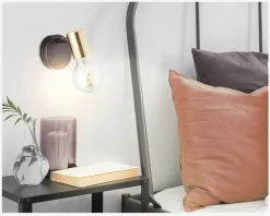 Væglampe Kerry Sort/Messing