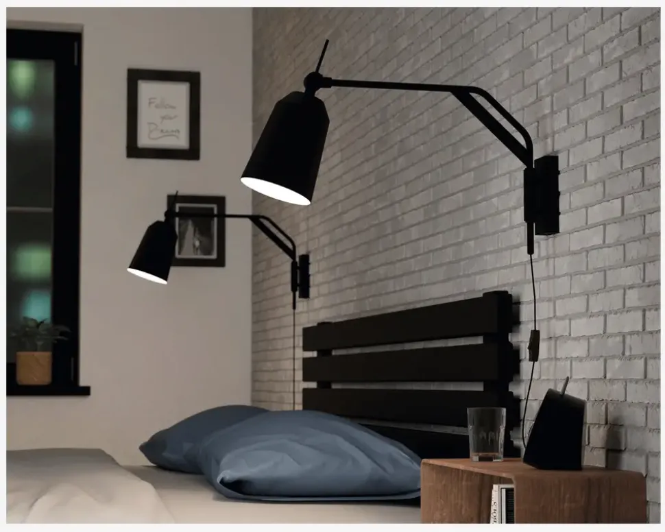 Væglampe Loreto Sort D.56cm