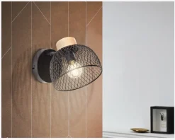 Væglampen Thuy Sort/Natur