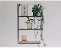 Vægreol jern & MDF 30x10x50 cm