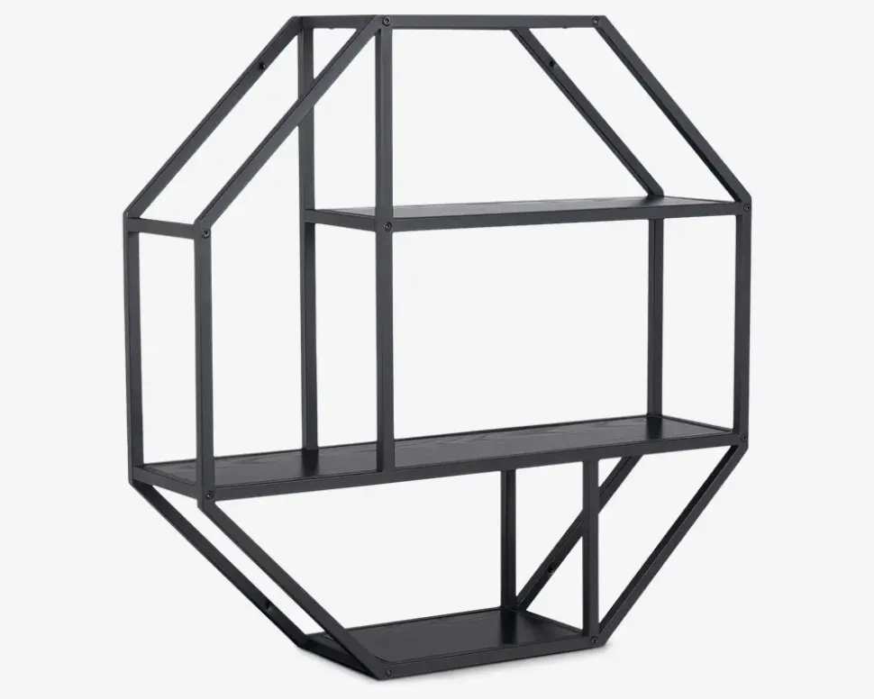 Vægreol Seaford 8 Kantet Sort/Sort