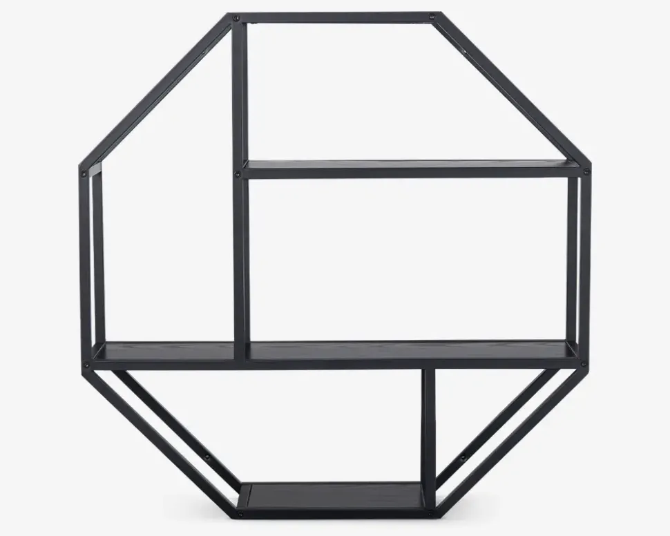 Vægreol Seaford 8 Kantet Sort/Sort