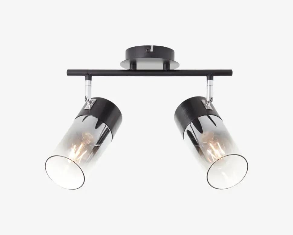 Vægspot Alia Sort/Røgfarvet 2 x E27