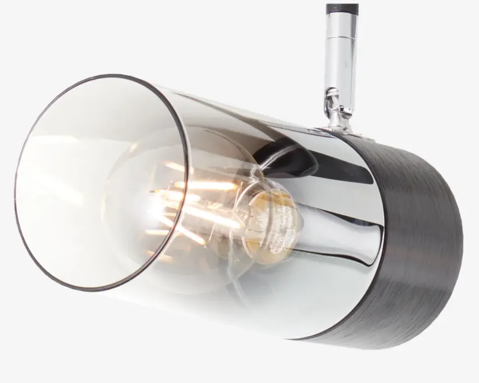 Vægspot Alia Sort/Røgfarvet 2 x E27