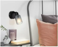 Vægspot Loralie Sort/Røgfarvet L.16 cm