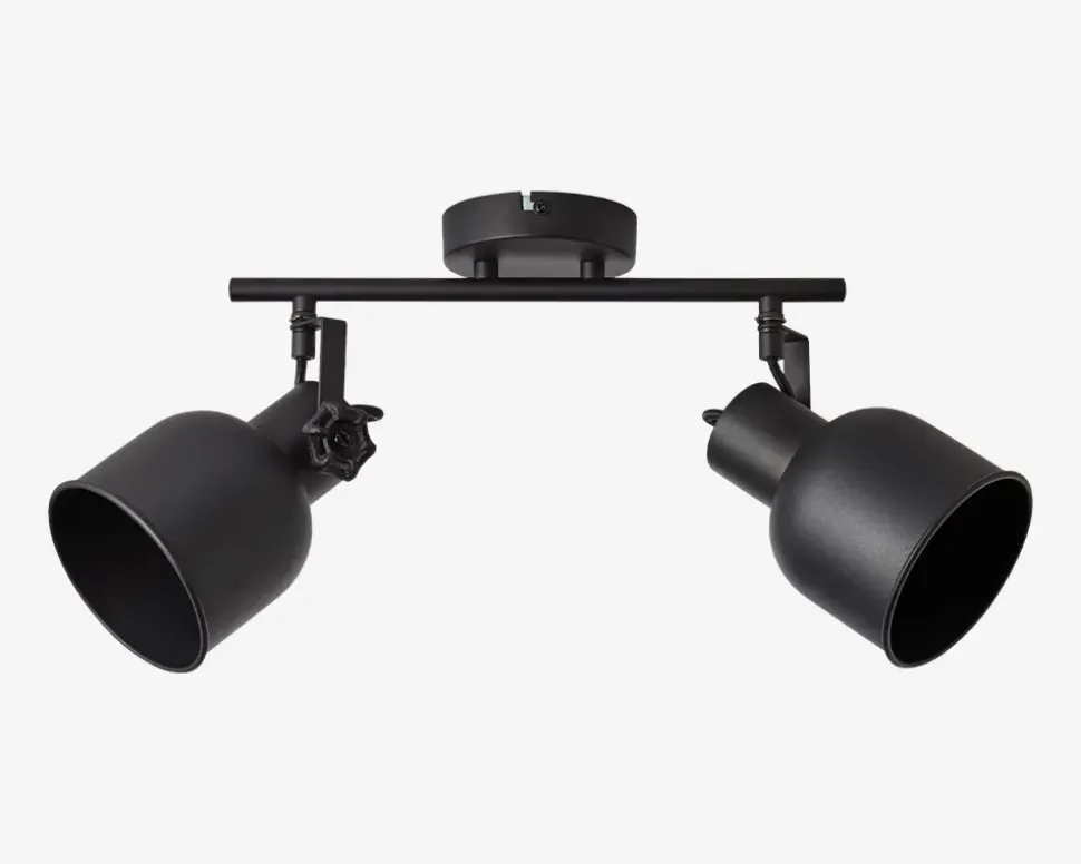 Vægspot Rolet Sort 2 x E14