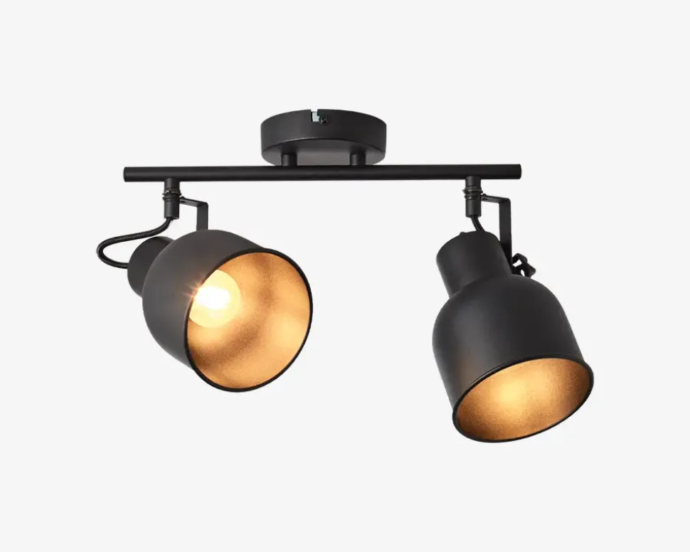 Vægspot Rolet Sort 2 x E14