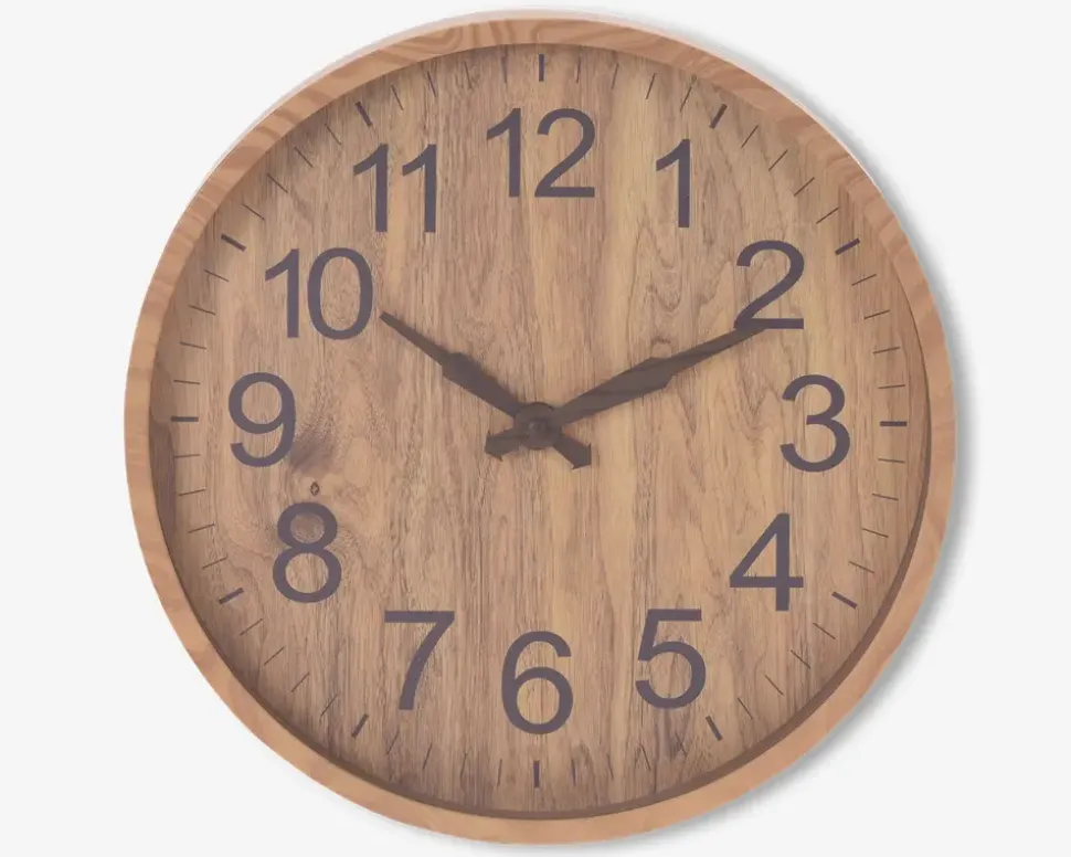 Vægur Træ Look Ass Ø.30,5 cm