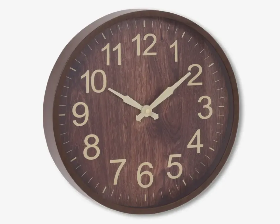 Vægur Træ Look Ass Ø.30,5 cm