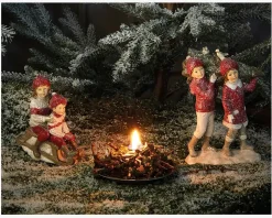 Vinter Børn På Slæde