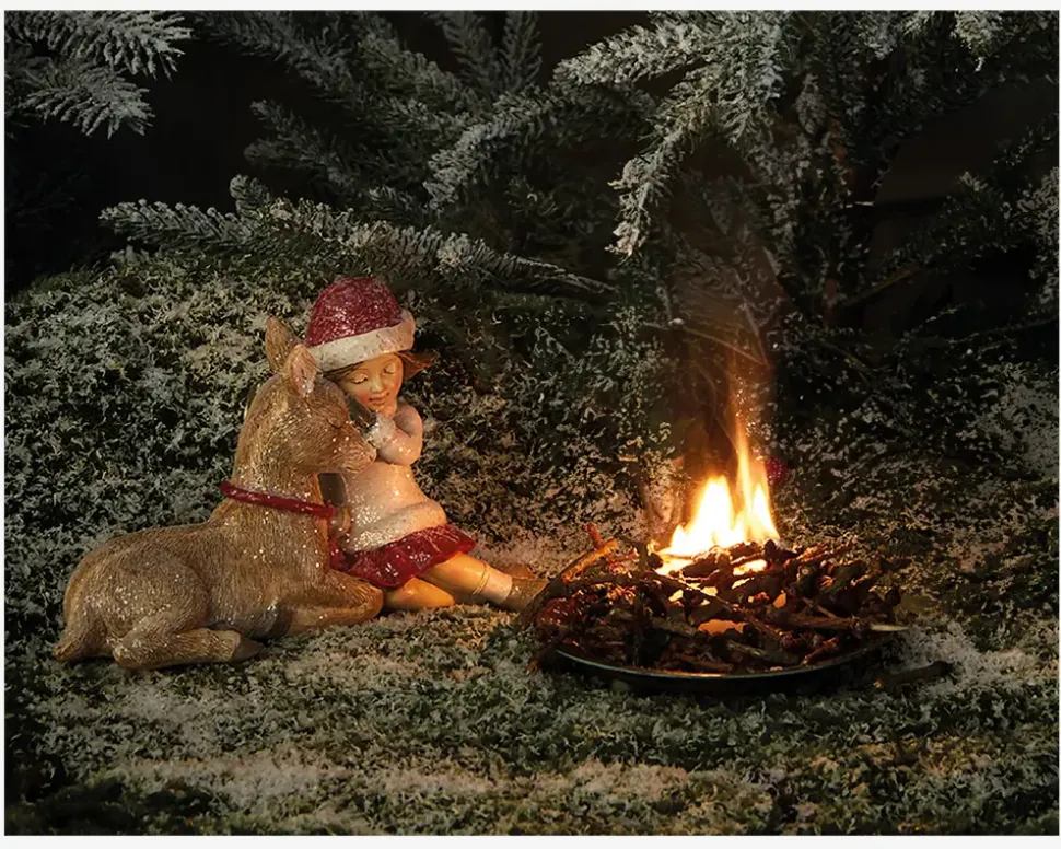 Vinter Pige M.Rensdyr