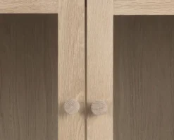 Vitrine Aston i hvidolieret fineret eg