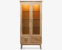 Vitrine i hvidolieret eg B. 94 cm