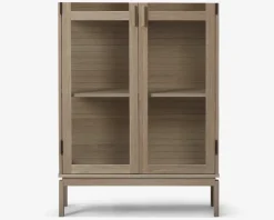 Vitrine Linley i hvid olieret egefiner