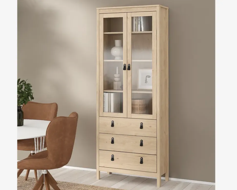 Vitrine Madrid eg med 3 skuffer