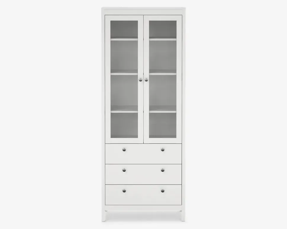 Vitrine Madrid hvid med 3 skuffer