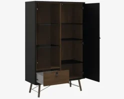 Vitrine Ry B. 102 cm sort/valnød